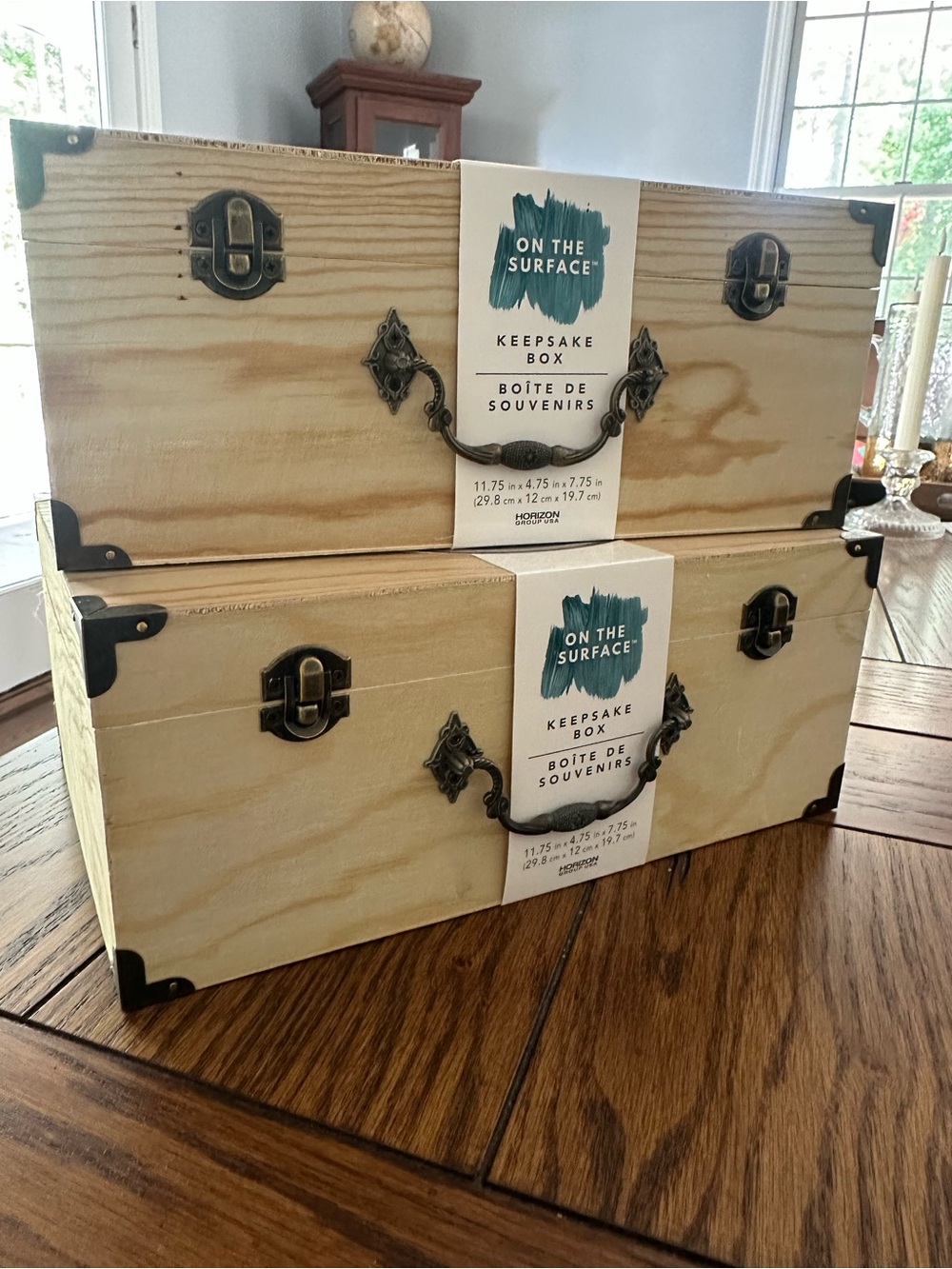 Natural Wood Keepsake Box - Set of 2